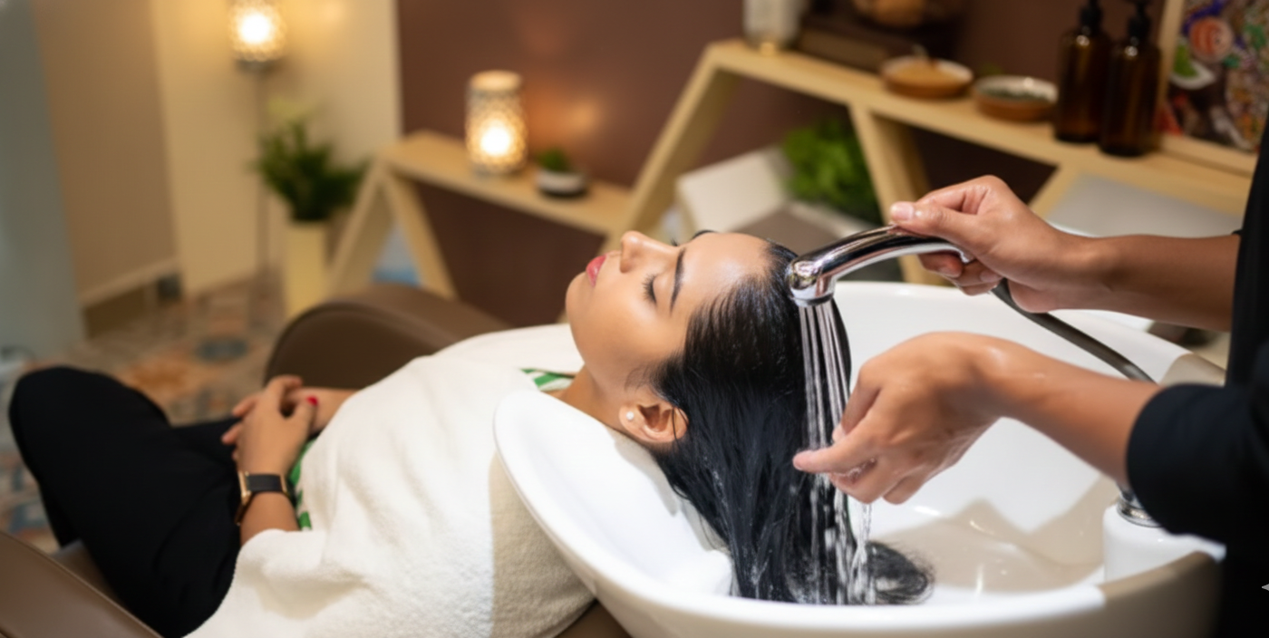 Hair styling work at Priya Spa and Salon